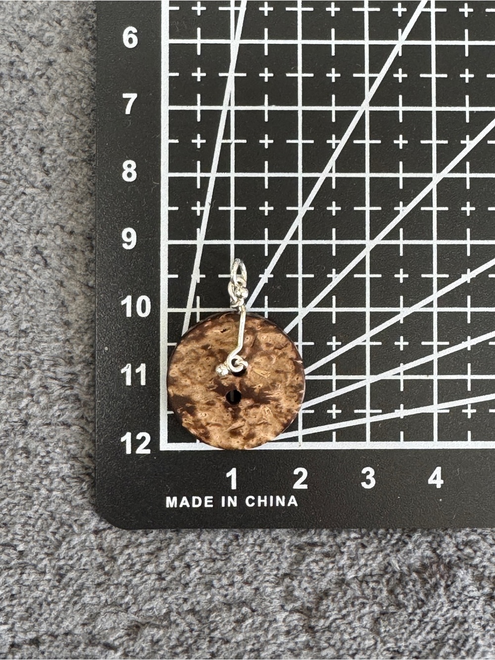 Handmade Coconut Shell Style Button Pendant Charm - Picture 8 of 11